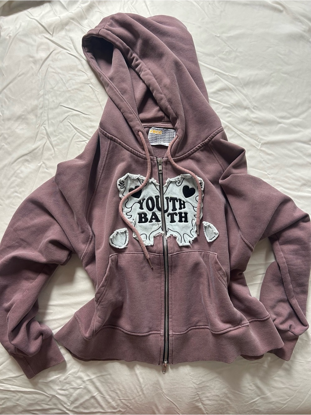 Youth Bath Mauve Zip-Up Hoodie